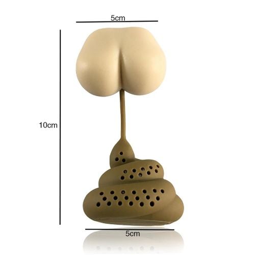 Zaparzacz do herbaty - tyłek robiący kupę (Brązowy) na Arena.pl