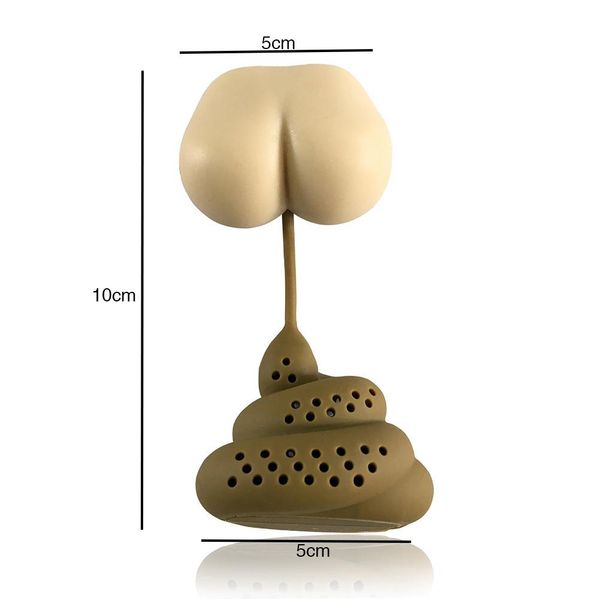 Zaparzacz do herbaty - tyłek robiący kupę (Brązowy) zdjęcie 4