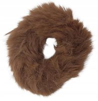 Gumka do włosów mocna elastyczna mięciutkie futerko brązowa