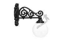 KINKIET G16 ŚLIMAK W DÓŁ Z KULĄ SZKLANĄ ŻELIWNA LAMPA OGRODOWA RETRO ELEGANCKA DO OGRODU ZEWNĘTRZNA