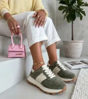 Zielone Skórzane Sneakersy Na Platformie Filippo 39