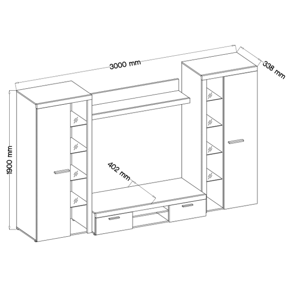 Meblościanka Rumba XL duża biała zdjęcie 3