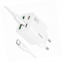 Biała ładowarka cztery porty USB-C 30W Hoco do Samsung Galaxy S25 Ultra