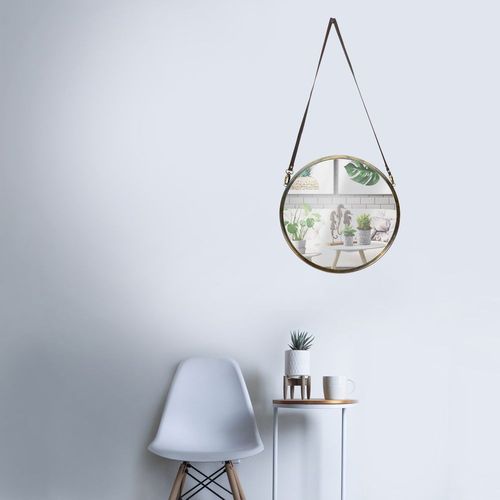 Lustro ścienne złote okrągłe 42 cm na Arena.pl