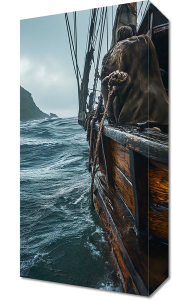 Obraz 20x40cm Statek na Falach zdjęcie 1