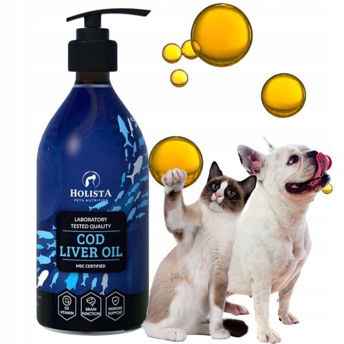 HOLISTA Cod Liver Oil 500 ml Tran z dorsza dla psa i kota SUPLEMENT na Arena.pl