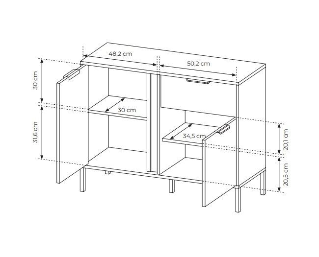 KOMODA Wąska LARS 2D1S 103 antracyt zdjęcie 7