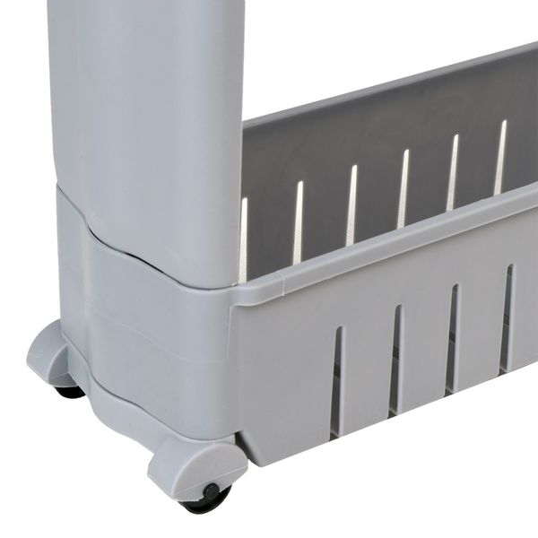 Półki łazienkowe na kółkach szare 3 poziomy Leira zdjęcie 4