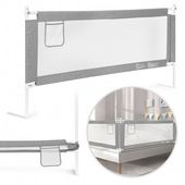 BARIERKA DO ŁÓŻKA ECOTOYS 180CM REGULOWANA SZARA BIAŁA