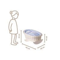 Bujane ŁÓŻECZKO KOŁYSKA Z WIKLINY DLA LALEK Z POŚCIELĄ 46X28 H 20/25 CM uniwersalny