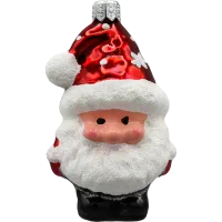 Bombka choinkowa szklana: Świąteczny Skrzat Mikołaj: czerwony