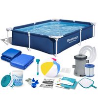 Basen prostokątny stelażowy 221x150x43 cm 16w1 Bestway 56401N