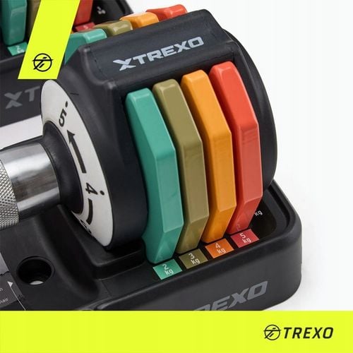 ZESTAW Hantli REGULOWANY ciężar do ćwiczeń TREXO STALOWE ciężarki 2x5kg na Arena.pl