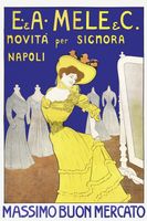 Plakat 30x45cm E. &amp; A. Mele &amp; C, Cappiello Vintage do Salonu