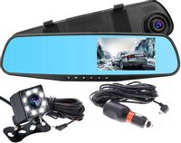 KAMERA LUSTERKO rejestracja przód tył kamerka samochodowa z kamerą cof