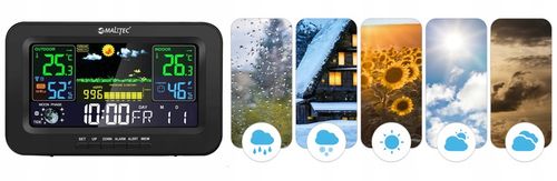 Stacja Pogodowa Bezprzewodowa Termometr Barometr Czujnik Zewnętrzny na Arena.pl