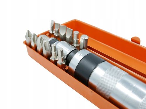 ŚRUBOKRĘT POBIJAK WYKRĘTAK WKRĘTAK UDAROWY 13 BITÓW + METALOWE PUDEŁKO na Arena.pl