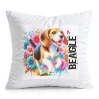 PODUSZKA BIAŁA PREZENT - PIES PSY PIESEK RASA BEAGLE