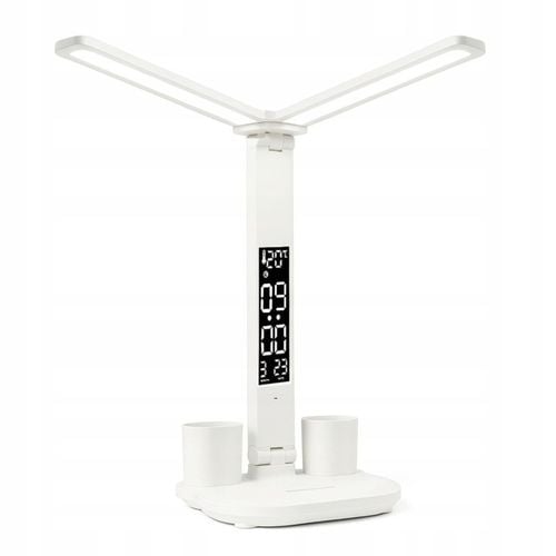 PODWÓJNA LAMPKA BIURKOWA LED Z WYŚWIETLACZEM ZEGAR ORGANIZER TEMP. na Arena.pl