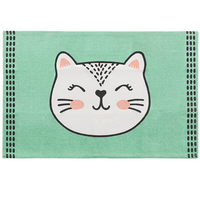 Dywan dziecięcy koci wzór 60 x 90 cm zielony HOWRAH