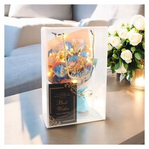 FLOWER BOX MYDLANE RÓŻE BUKIET W PUDEŁKU LED PREZENT NA DZIEŃ na Arena.pl