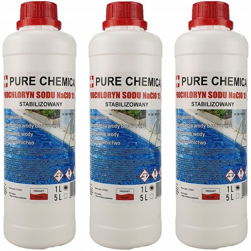 PODCHLORYN SODU 15% CHLOR W PŁYNIE DO BASENU 3L 3x1L na Arena.pl