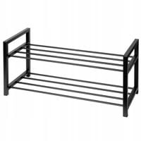 SZAFKA STOJAK REGAŁ NA BUTY PÓŁKA 2 POZIOMY 61x30x30cm CZARNY XL