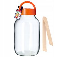 SŁÓJ SŁOIK DO KISZENIA PRZETWORY 4L ZE SZCZYPCAMI