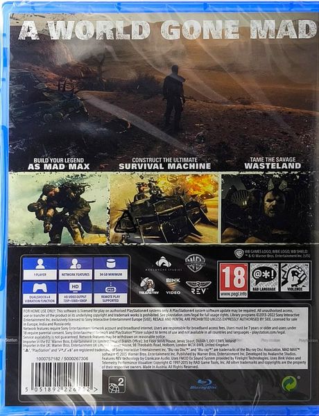 MAD MAX PS4 NOWA PO POLSKU zdjęcie 2