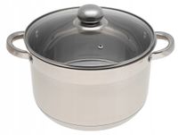 GARNEK Stalowy GRUBE 9x DNO z POKRYWKĄ 8,1L 26cm INDUKCJA Gaz 2567