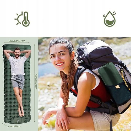 MATA SAMOPOMPUJĄCA KARIMATA MATERAC NAMIOT KEMPING 200 X 67 X 10CM na Arena.pl