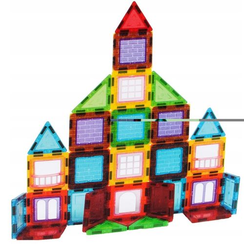 KLOCKI MAGNETYCZNE KONSTRUKCYJNE 3D DUŻE PANELE MEGNETIC TILES 45 elem. na Arena.pl