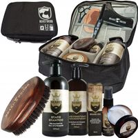 Zestaw SZCZOTKA GRZEBIEŃ Olejek Odżywka do brody Kosmetyczka Prezent