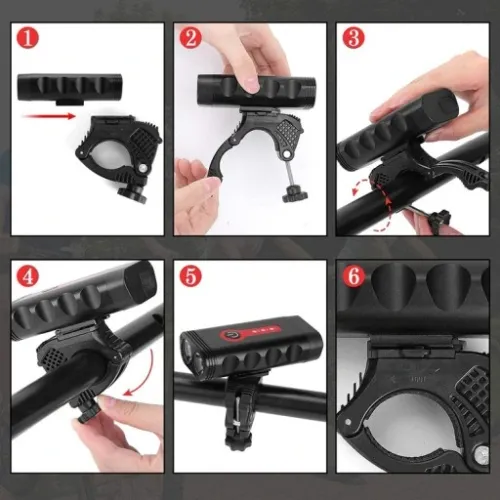 LAMPKA ROWEROWA LED PRZÓD 1600 LUMENÓW MOCNA + TYŁ na Arena.pl