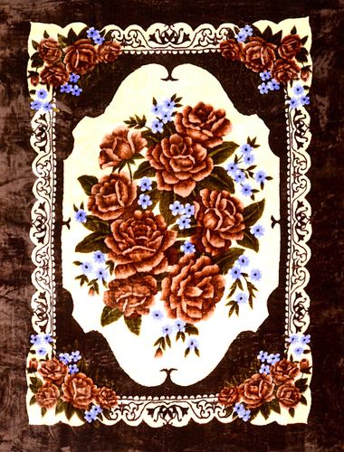 Gruby Koc Akrylowy 160X210 Brązowe Kwiaty 18789 na Arena.pl