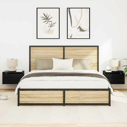 Ścienny stolik nocny with 2 pcs Czarny dąb 50 x 36 x 30 cm na Arena.pl