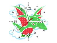 30X30CM ZEGAR LATAJĄCY ZIELONY DINO OBRAZ DREWNO