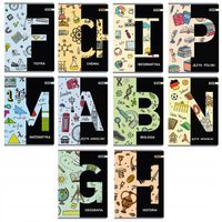 10x ZESZYT SZKOLNY PRZEDMIOTOWY LAMINOWANY METALIZOWANY ŚCIĄGI A5/60 kart