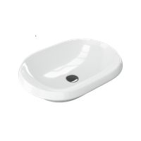 Lupio umywalka nablatowa/wpuszczana 60x40 cm owalna, biały połysk