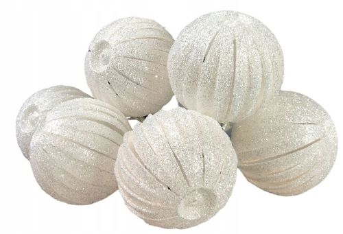 LAMPKI BAWEŁNIANE KULE ZSTAW 6 SZT BROKAT DIODY na Arena.pl