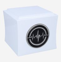 Urna z Motywem Linii Życia z wykresem bicia serca Biały / Design1