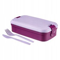 2X CURVER POJEMNIK ŚNIADANIOWY ZE SZTUĆCAMI LUNCH&GO 1,4L /FIOLETOWY