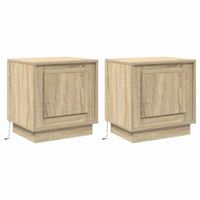 Szafka Nocna z 2 pcs dąb sonoma 44 x 34.5 x 45 cm