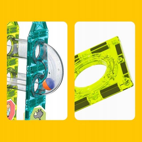 Klocki Magnetyczne Tor Kulkowy Świecący Magnetic Blocks 120 Elementów na Arena.pl