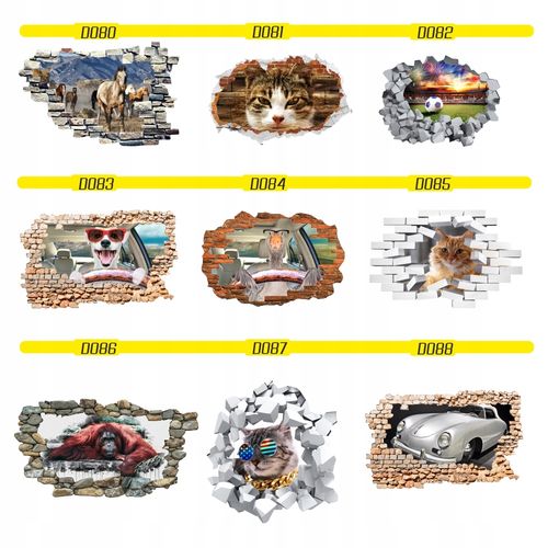 Naklejka ścienna Dziura na ścianę samochód BMW na Arena.pl