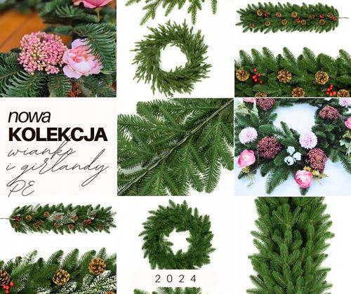 Girlanda Jodła z szyszkami PE gęsta jak naturalna 100 cm Święta dekoracja na Arena.pl