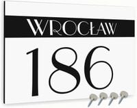 Tabliczka adresowa Nierdzewna Tablica adres posesji Biała 30x20 Różne wzory