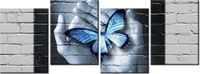 45CM 120 OBRAZ 4 ELEM MOTYL DŁONIACH ŚCIENNY