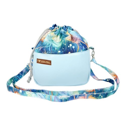 Torebka Sakiewka Błękitna z Motywem Dmuchawców – Handmade na Arena.pl