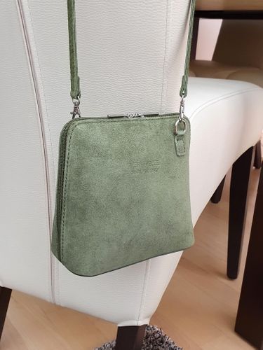 VERA PELLE torebka damska zamszowa listonoszka z paskiem V452 j.niebieska na Arena.pl